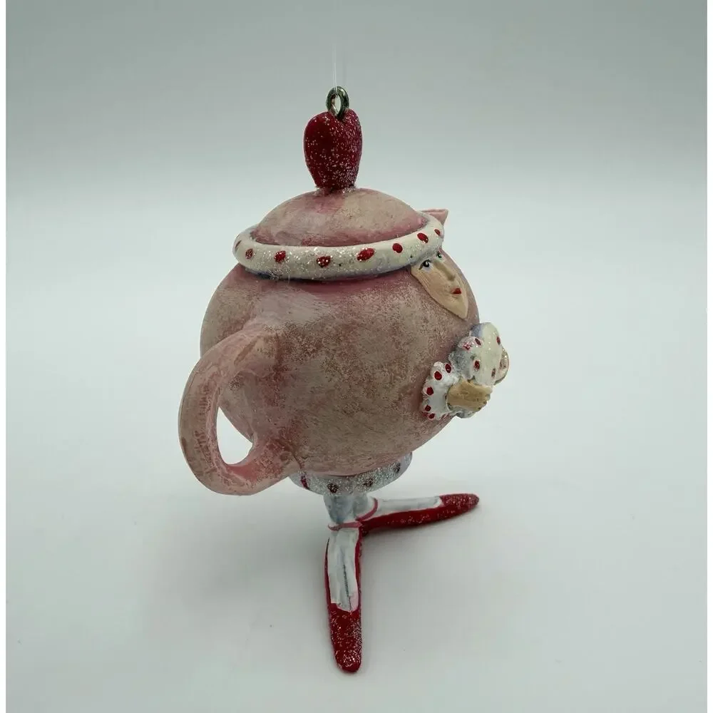 Dept 56 Krinkles Patience Brewster PINK TEAPOT Valentines Ornament 2004 Hearts